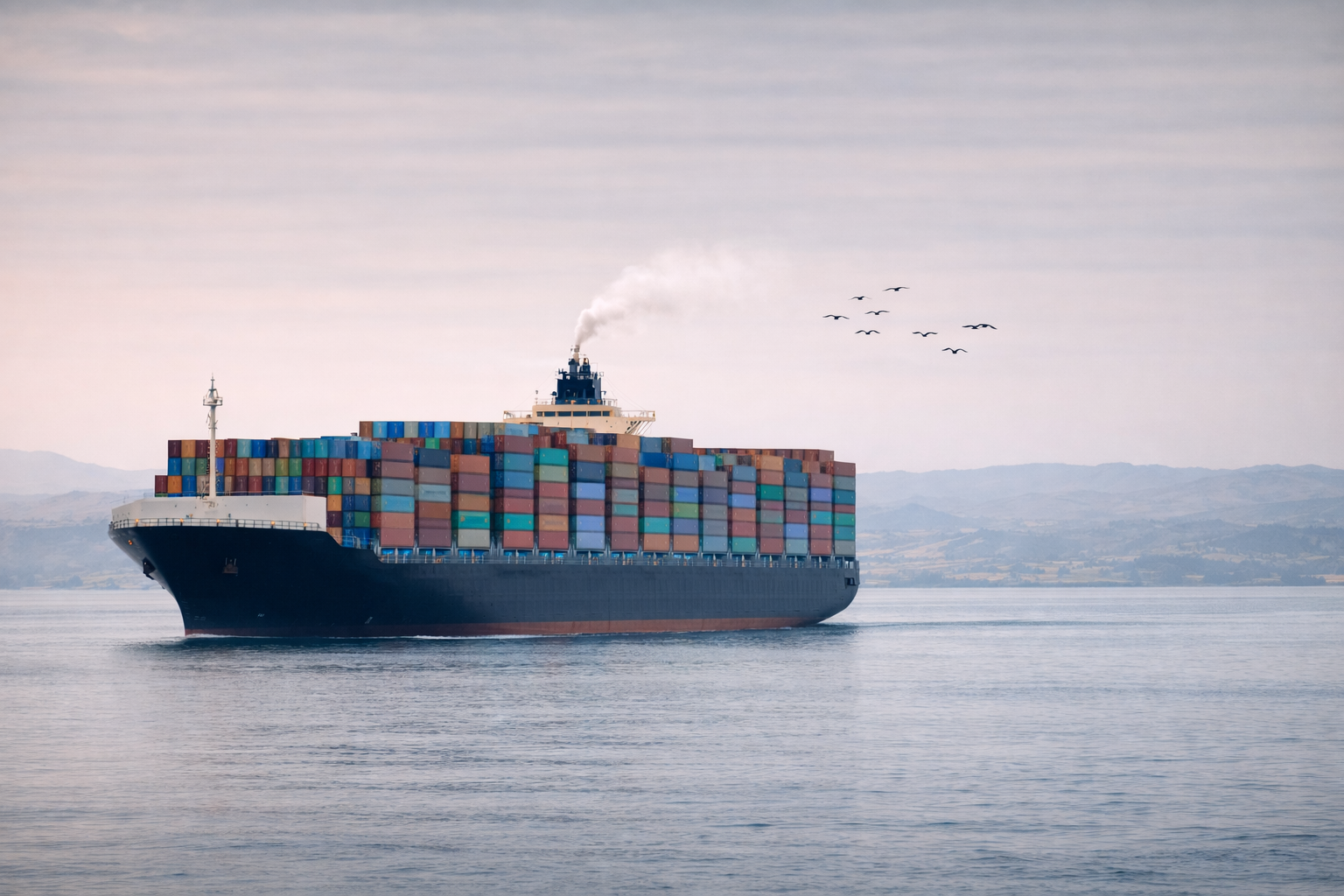 Elephants, giraffes, zebras, and antelope on African savanna with cruise ship in background